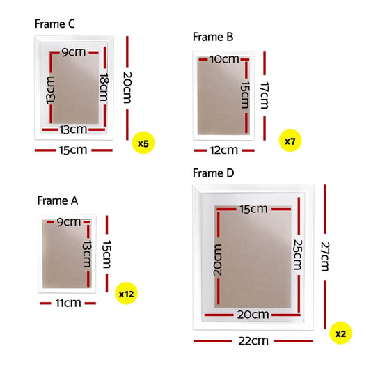 Artiss Home & Garden > Decor > Picture Frames Artiss Photo Frames Art Holder 26PCS 8x10" 5x7" 4x6" 3.5x5" White