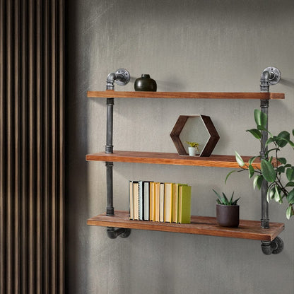 Artiss Home & Garden > DIY > Kitchen & Bathroom DIY Artiss Floating DIY Pipe Shelf 3 Tiers - ISSA