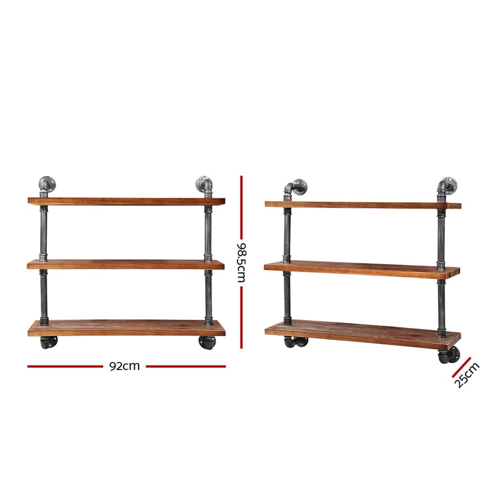 Artiss Home & Garden > DIY > Kitchen & Bathroom DIY Artiss Floating DIY Pipe Shelf 3 Tiers - ISSA