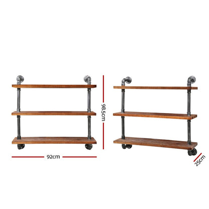 Artiss Home & Garden > DIY > Kitchen & Bathroom DIY Artiss Floating DIY Pipe Shelf 3 Tiers - ISSA