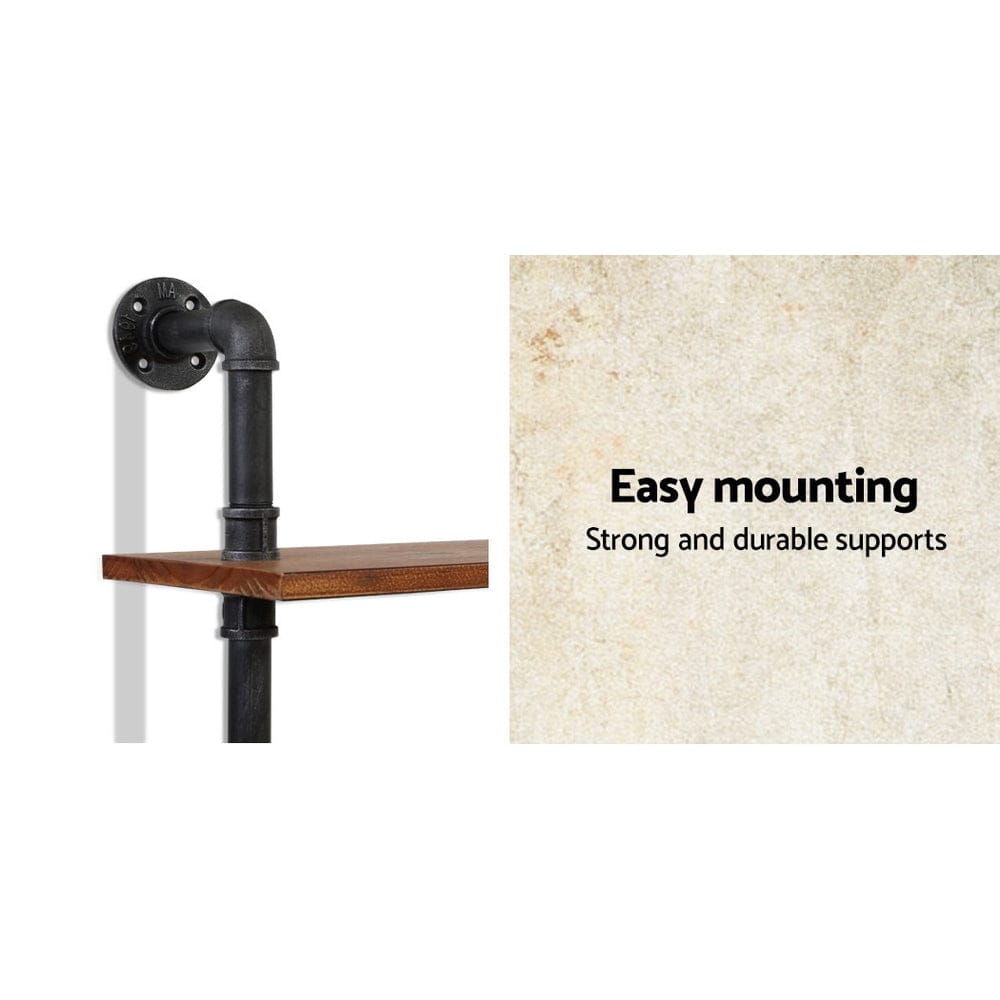 Artiss Home & Garden > DIY > Kitchen & Bathroom DIY Artiss Floating DIY Pipe Shelf 3 Tiers - ISSA