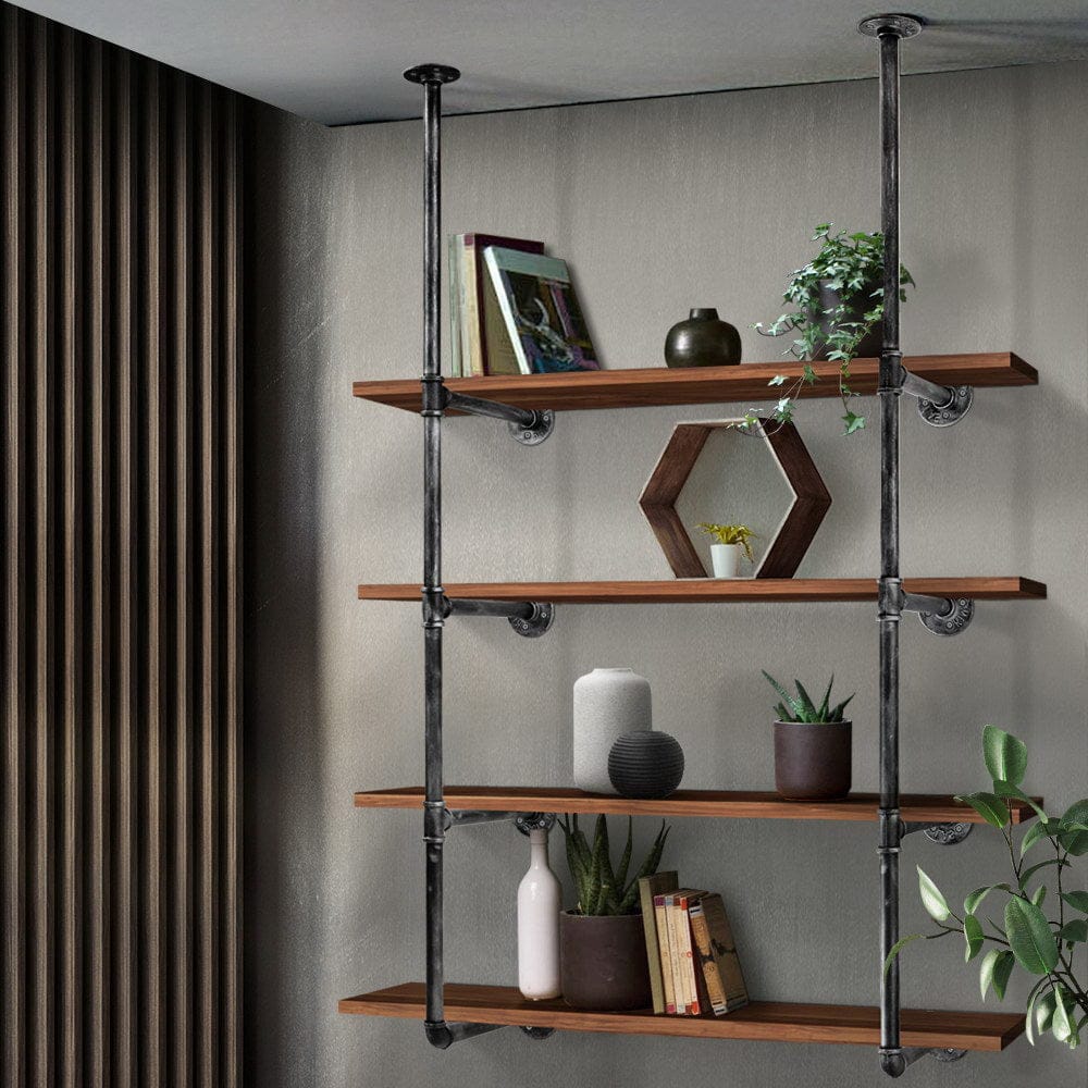 Artiss Home & Garden > DIY > Kitchen & Bathroom DIY Artiss Floating DIY Pipe Shelf Metal Brackets Set of 2