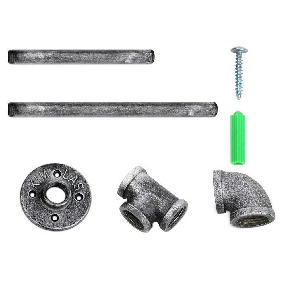 Artiss Home & Garden > DIY > Kitchen & Bathroom DIY Artiss Floating DIY Pipe Shelf Metal Brackets Set of 2