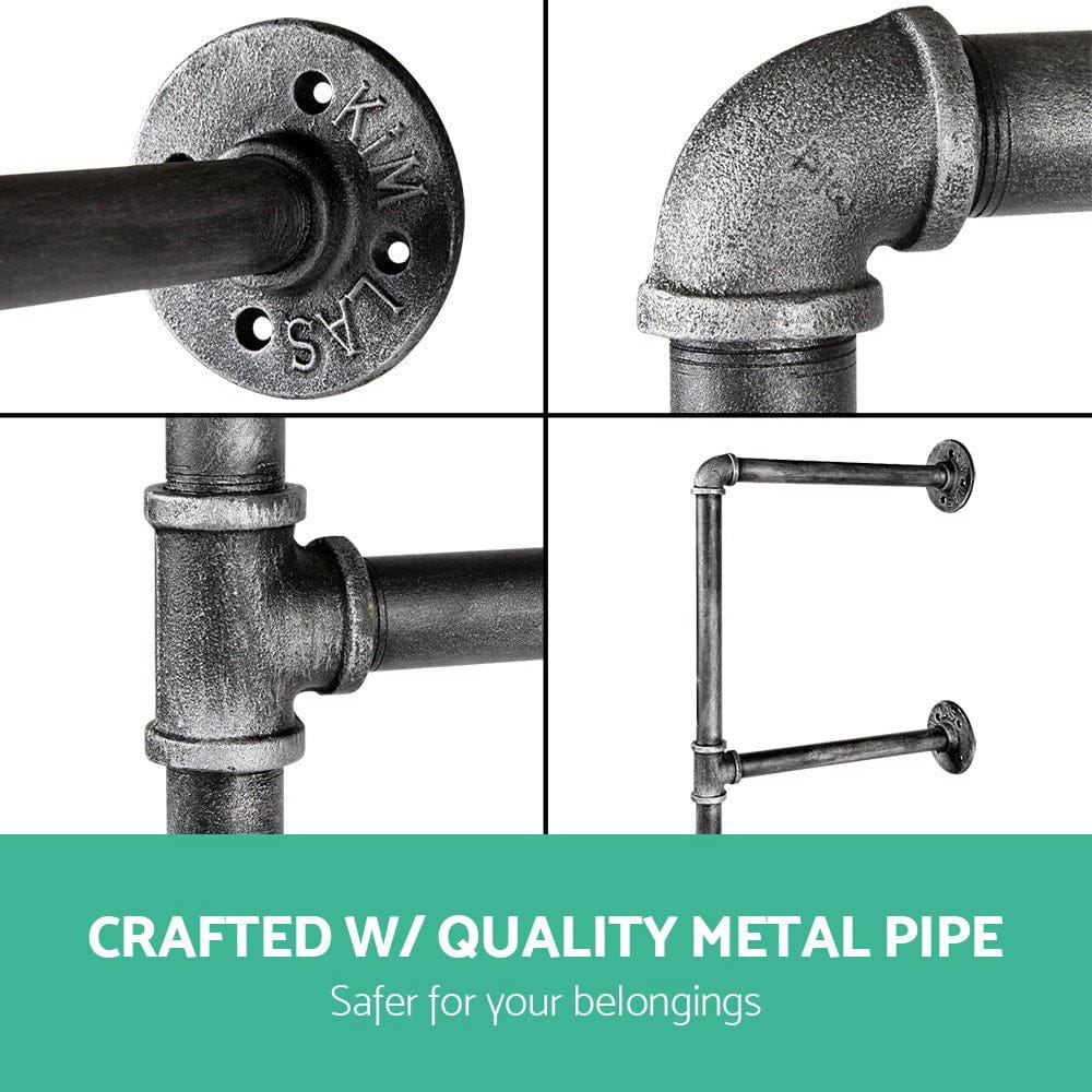 Artiss Home & Garden > DIY > Kitchen & Bathroom DIY Artiss Floating DIY Pipe Shelf Metal Brackets Set of 2