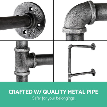 Artiss Home & Garden > DIY > Kitchen & Bathroom DIY Artiss Floating DIY Pipe Shelf Metal Brackets Set of 2