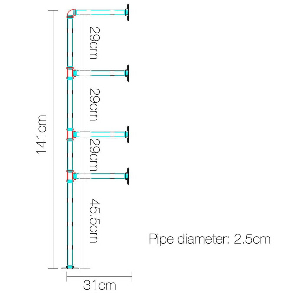Artiss Home & Garden > DIY > Kitchen & Bathroom DIY Artiss Floating DIY Pipe Shelf Metal Brackets Set of 2