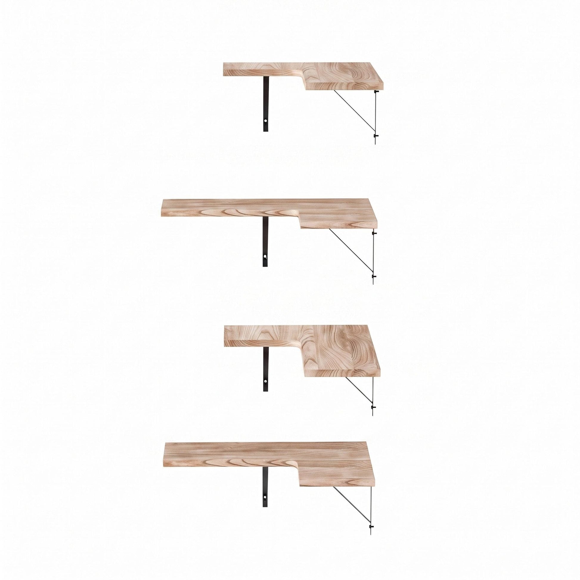 Artiss Home & Garden > DIY > Kitchen & Bathroom DIY Artiss Floating Wall Shelf Corner Shelves Set of 4 Wood