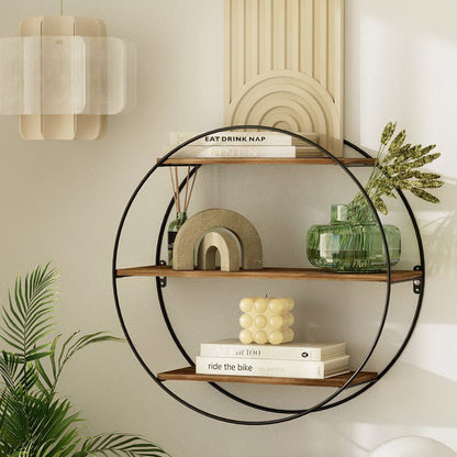 Artiss Home & Garden > DIY > Kitchen & Bathroom DIY Artiss Floating Wall Shelf Round 3-Tier