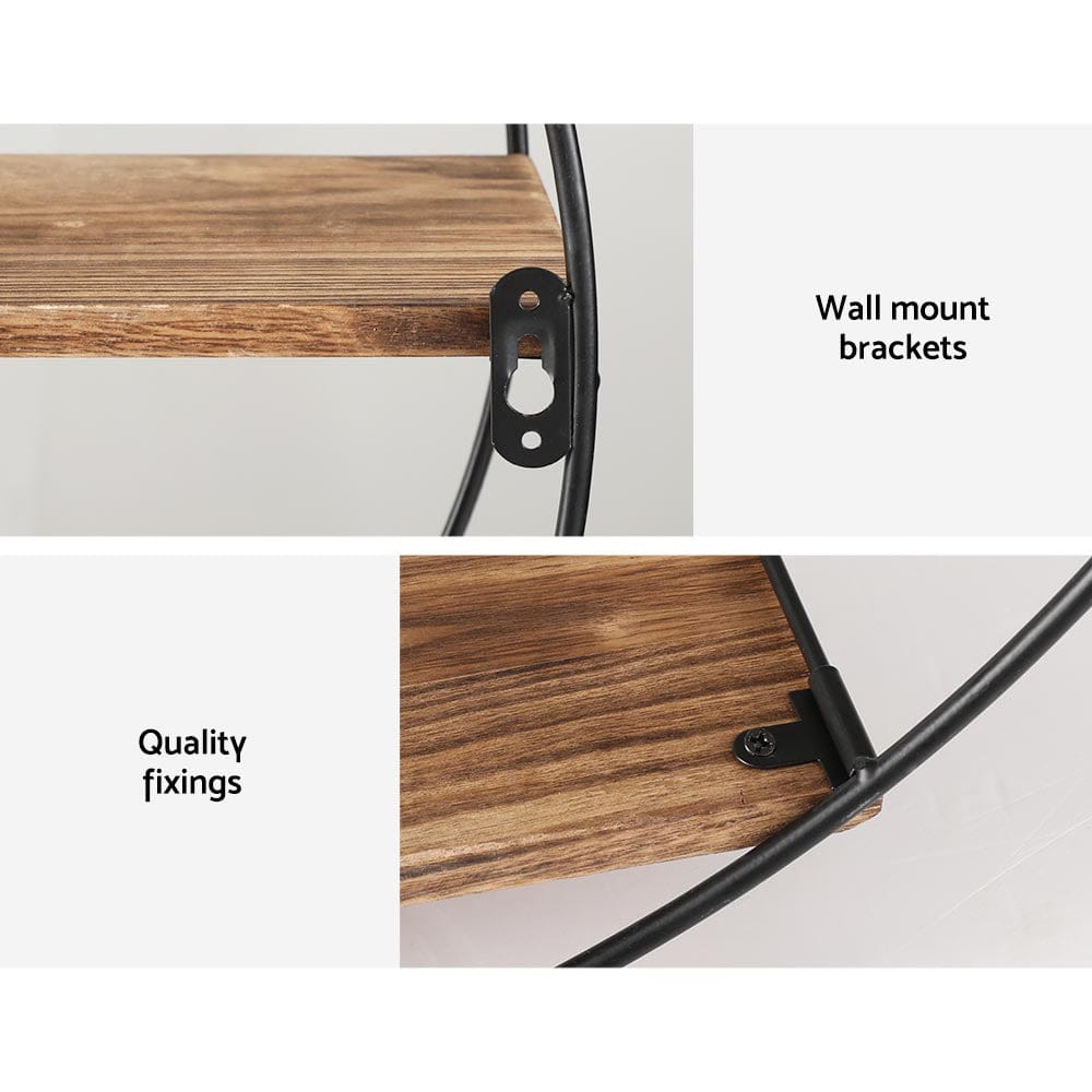 Artiss Home & Garden > DIY > Kitchen & Bathroom DIY Artiss Floating Wall Shelf Round 3-Tier