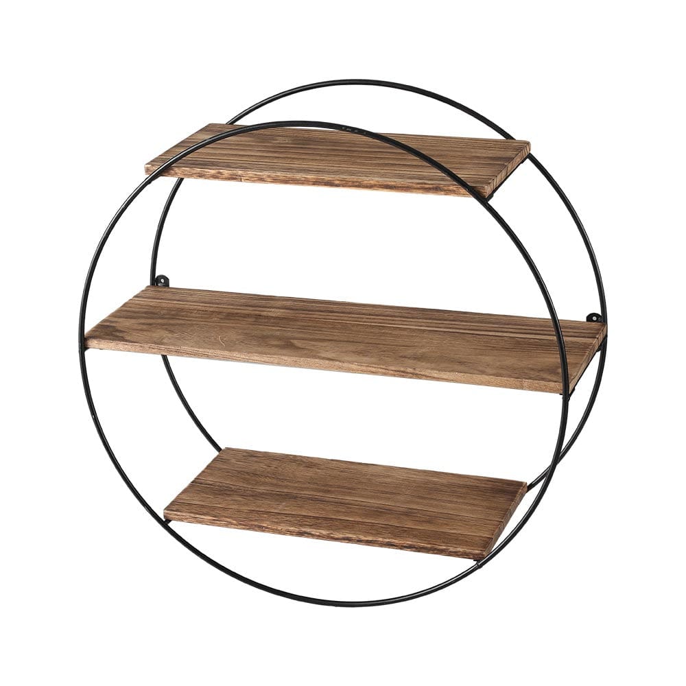 Artiss Home & Garden > DIY > Kitchen & Bathroom DIY Artiss Floating Wall Shelf Round 3-Tier