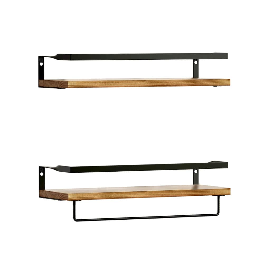 Artiss Home & Garden > DIY > Kitchen & Bathroom DIY Artiss Floating Wall Shelf Set of 2