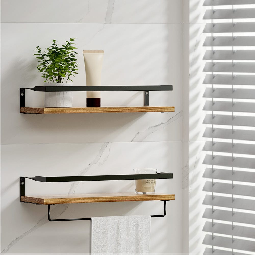 Artiss Home & Garden > DIY > Kitchen & Bathroom DIY Artiss Floating Wall Shelf Set of 2