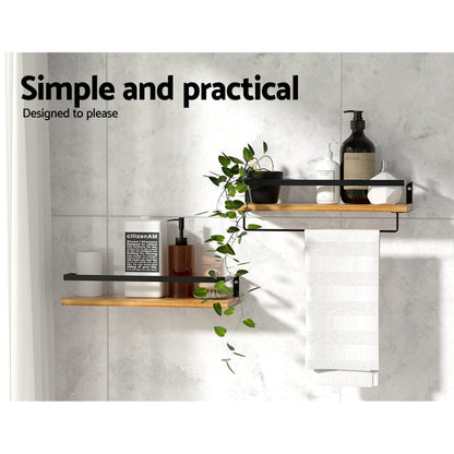 Artiss Home & Garden > DIY > Kitchen & Bathroom DIY Artiss Floating Wall Shelf Set of 2
