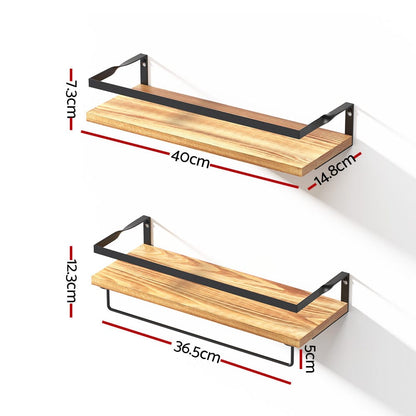 Artiss Home & Garden > DIY > Kitchen & Bathroom DIY Artiss Floating Wall Shelf Set of 2