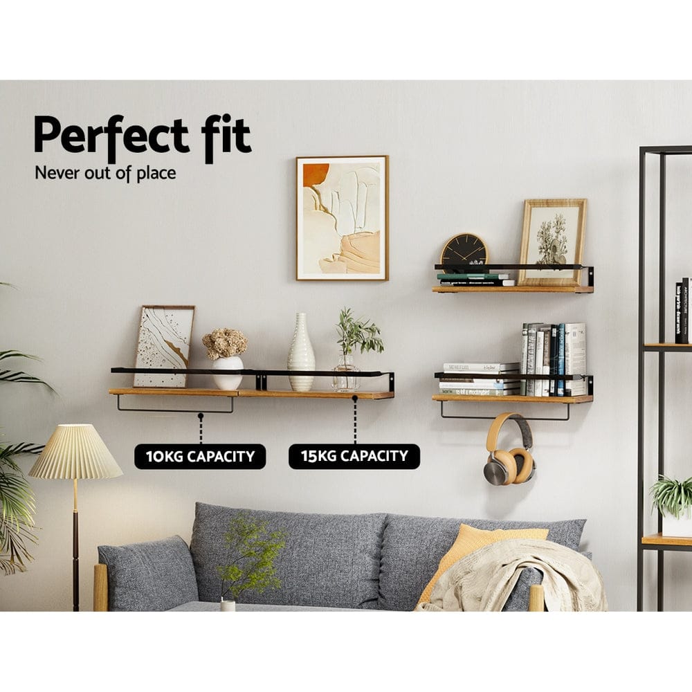 Artiss Home & Garden > DIY > Kitchen & Bathroom DIY Artiss Floating Wall Shelf Set of 2