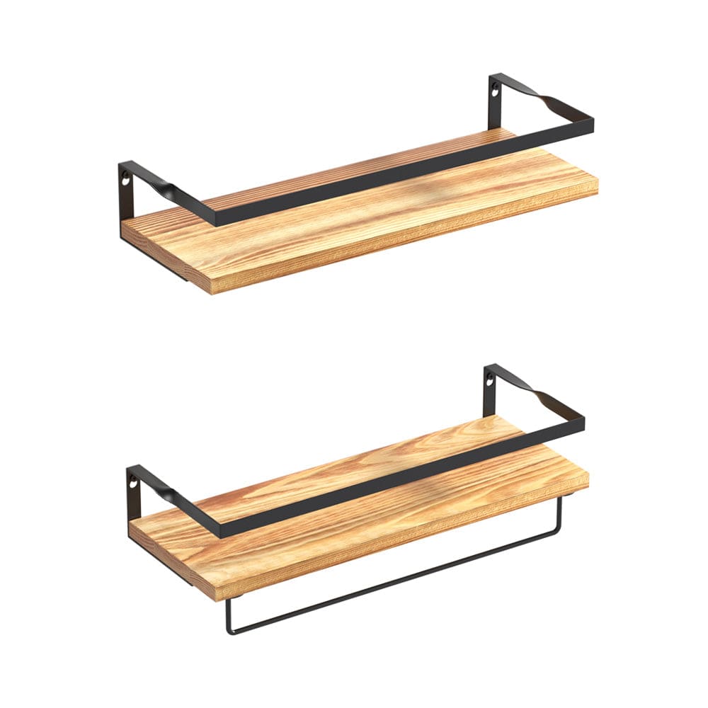 Artiss Home & Garden > DIY > Kitchen & Bathroom DIY Artiss Floating Wall Shelf Set of 2
