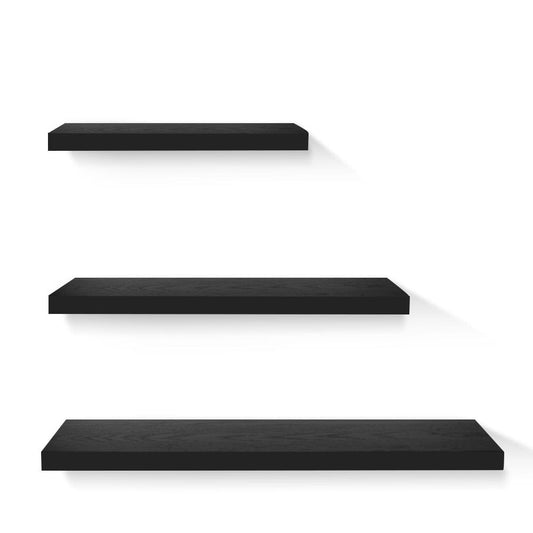 Artiss Home & Garden > DIY > Kitchen & Bathroom DIY Artiss Floating Wall Shelf Set of 3 Black