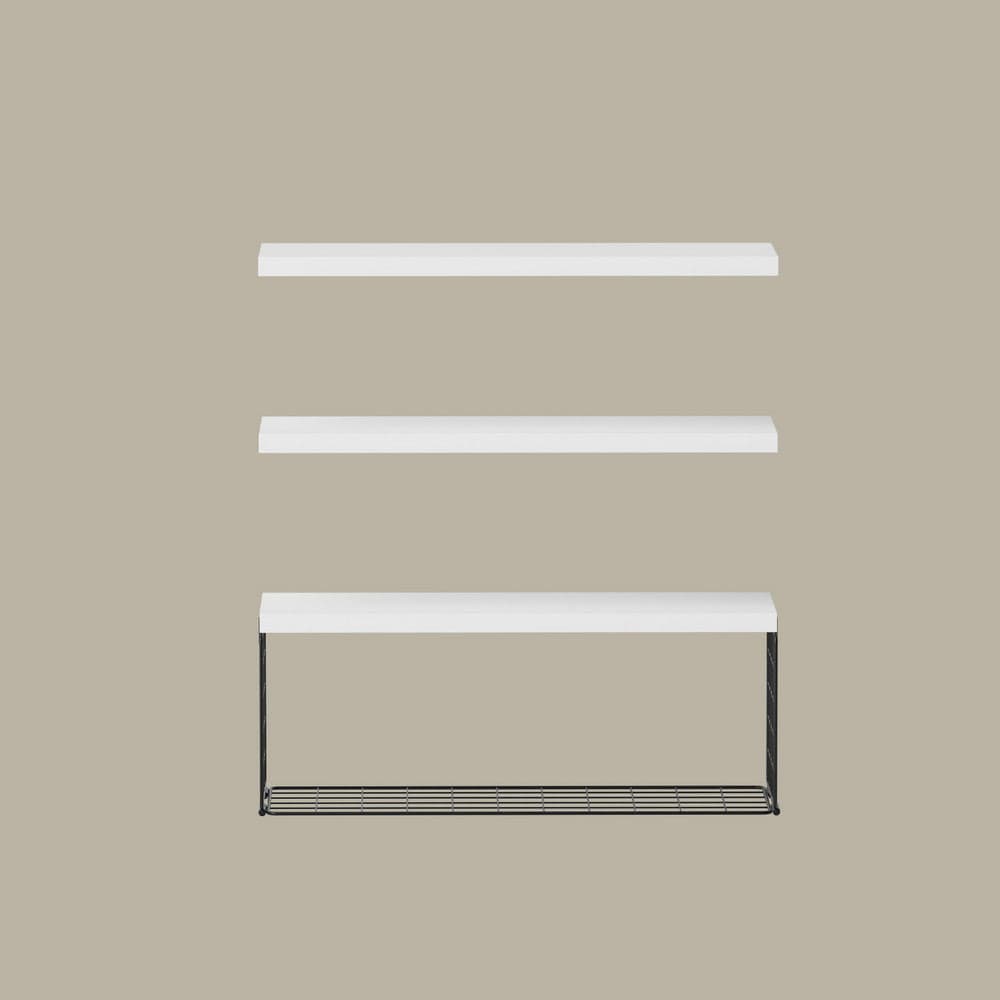 Artiss Home & Garden > DIY > Kitchen & Bathroom DIY Artiss Floating Wall Shelf Set of 3 White