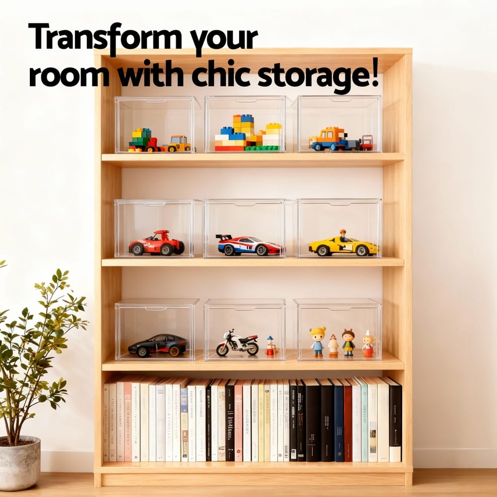Artiss Home & Garden > Hobbies > Arts & Crafts Artiss Clear Acrylic Display Case Dustproof Protection Box For Toys 27CM