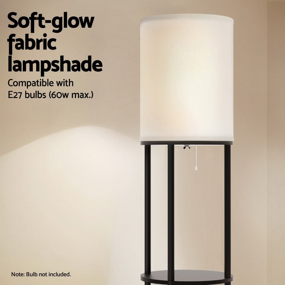 Artiss Home & Garden > Lighting > Floor Lamps Artiss Floor Lamp 3 Tier Shelf Storage LED Light Stand Home Room Vintage Round
