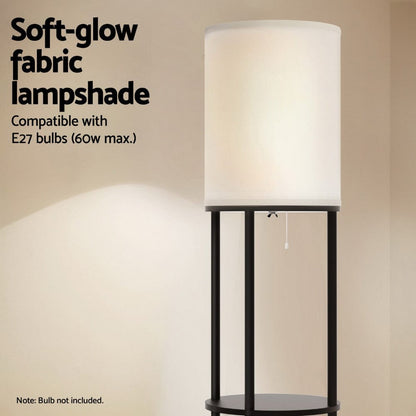 Artiss Home & Garden > Lighting > Floor Lamps Artiss Floor Lamp 3 Tier Shelf Storage LED Light Stand Home Room Vintage Round