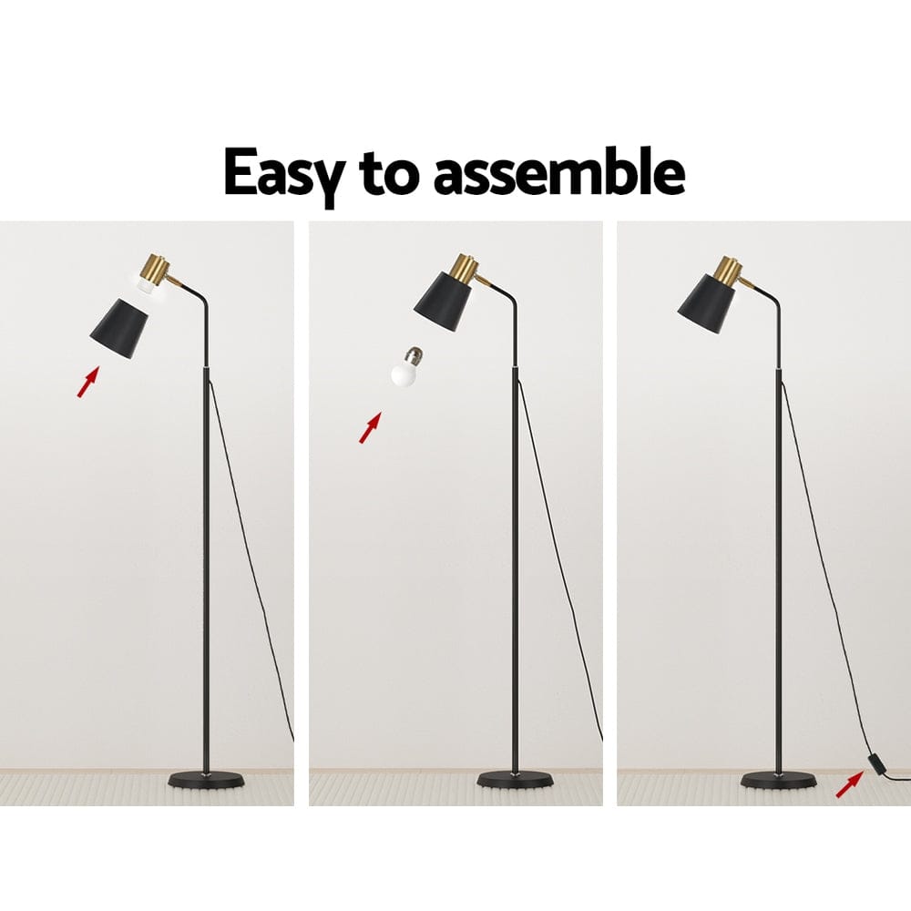 Artiss Home & Garden > Lighting > Floor Lamps Artiss Floor Lamp LED Light Stand Modern Home Living Room Office Reading Black