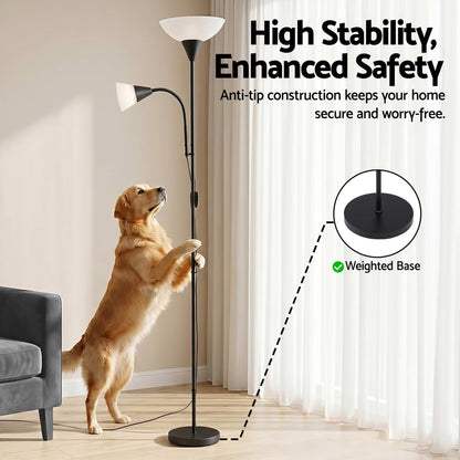 Artiss Home & Garden > Lighting > Floor Lamps Artiss Floor Lamp Mother and Child Modern Home Living Room Office Reading Black