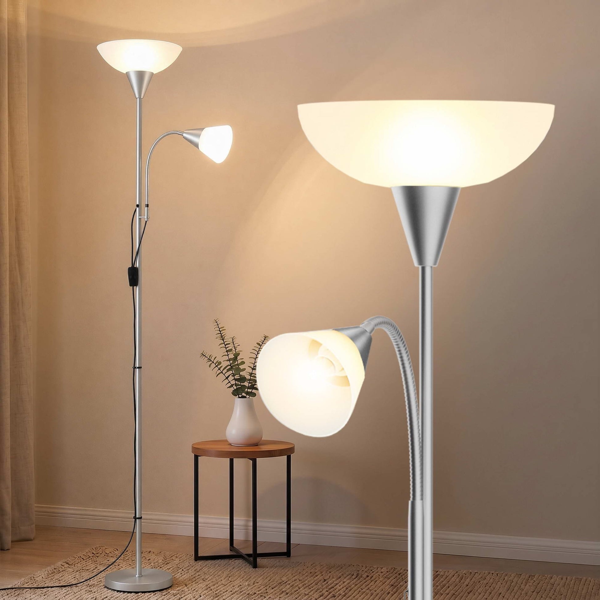 Artiss Home & Garden > Lighting > Floor Lamps Artiss Floor Lamp Mother and Child Modern Home Living Room Office Reading Silver