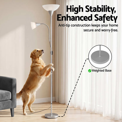 Artiss Home & Garden > Lighting > Floor Lamps Artiss Floor Lamp Mother and Child Modern Home Living Room Office Reading Silver