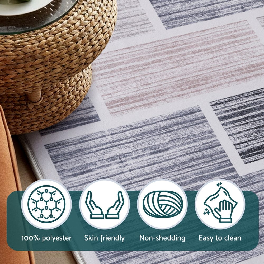 Artiss Home & Garden > Rugs > Floor Rugs Artiss Floor Rug 50X80cm Doormat Soft Velvet Non-Slip Bath Mat Small Modern
