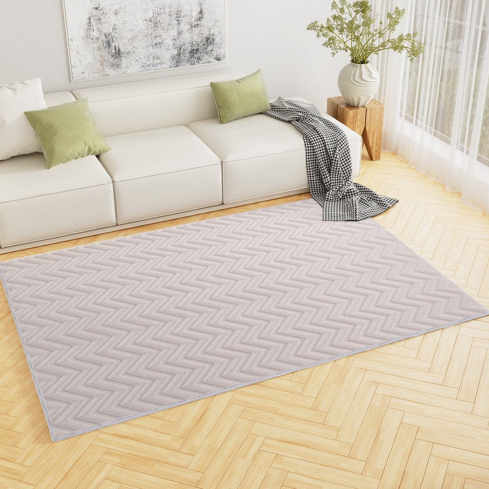 Artiss Home & Garden > Rugs > Floor Rugs Artiss Rug 160x230cm Area Rug Washable Mat Large Carpet Microfiber Ripple