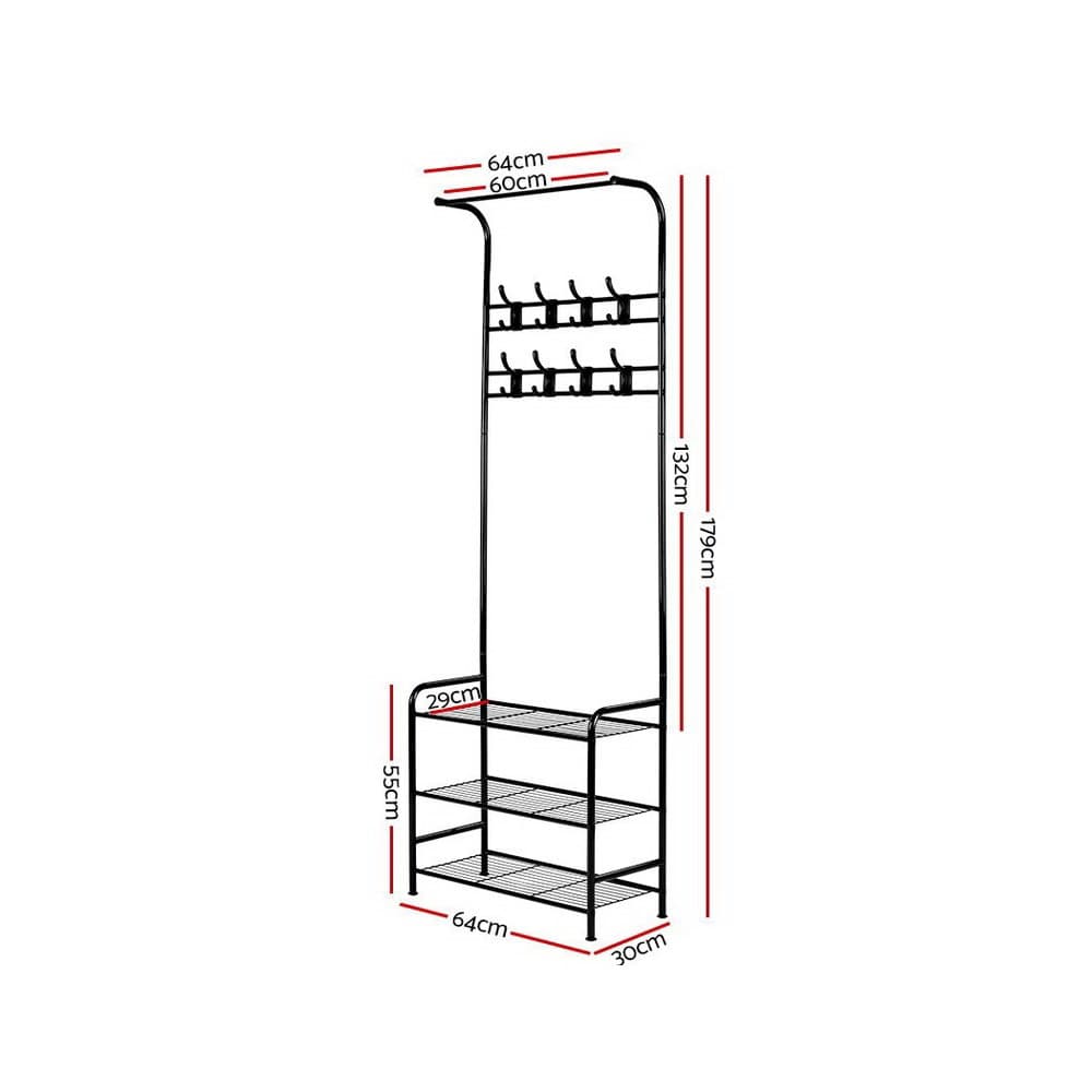 Artiss Home & Garden > Storage > Clothing & Wardrobe Storage Artiss Clothes Rack Airer Coat Stand 179cm Hanger Rail Closet