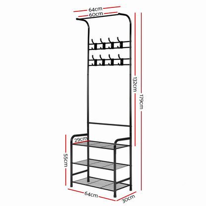 Artiss Home & Garden > Storage > Clothing & Wardrobe Storage Artiss Clothes Rack Airer Coat Stand 179cm Hanger Rail Closet