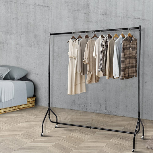 Artiss Home & Garden > Storage > Clothing & Wardrobe Storage Artiss Clothes Rack Airer Coat Stand 6FT Rail Wheels