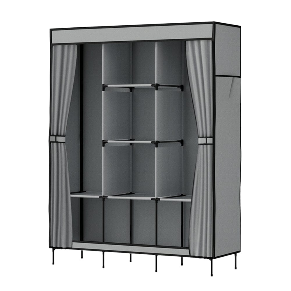Artiss Home & Garden > Storage > Clothing & Wardrobe Storage Artiss Large Portable Clothes Closet Wardrobe with Shelf Grey