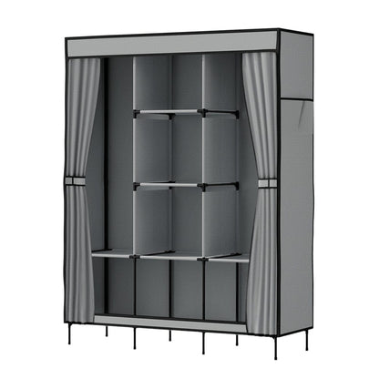 Artiss Home & Garden > Storage > Clothing & Wardrobe Storage Artiss Large Portable Clothes Closet Wardrobe with Shelf Grey