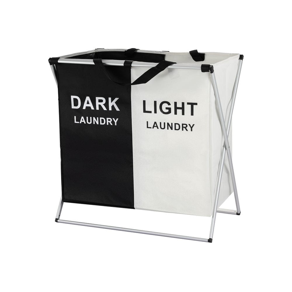 Artiss Home & Garden > Storage > Clothing & Wardrobe Storage Artiss Laundry Basket Hamper Large Foldable Washing Clothes Storage 2 Sections