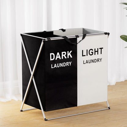 Artiss Home & Garden > Storage > Clothing & Wardrobe Storage Artiss Laundry Basket Hamper Large Foldable Washing Clothes Storage 2 Sections