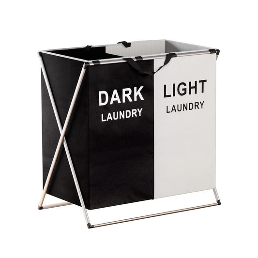 Artiss Home & Garden > Storage > Clothing & Wardrobe Storage Artiss Laundry Basket Hamper Large Foldable Washing Clothes Storage 2 Sections
