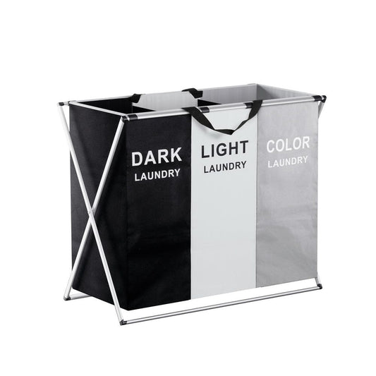 Artiss Home & Garden > Storage > Clothing & Wardrobe Storage Artiss Laundry Basket Hamper Large Foldable Washing Clothes Storage 3 Sections