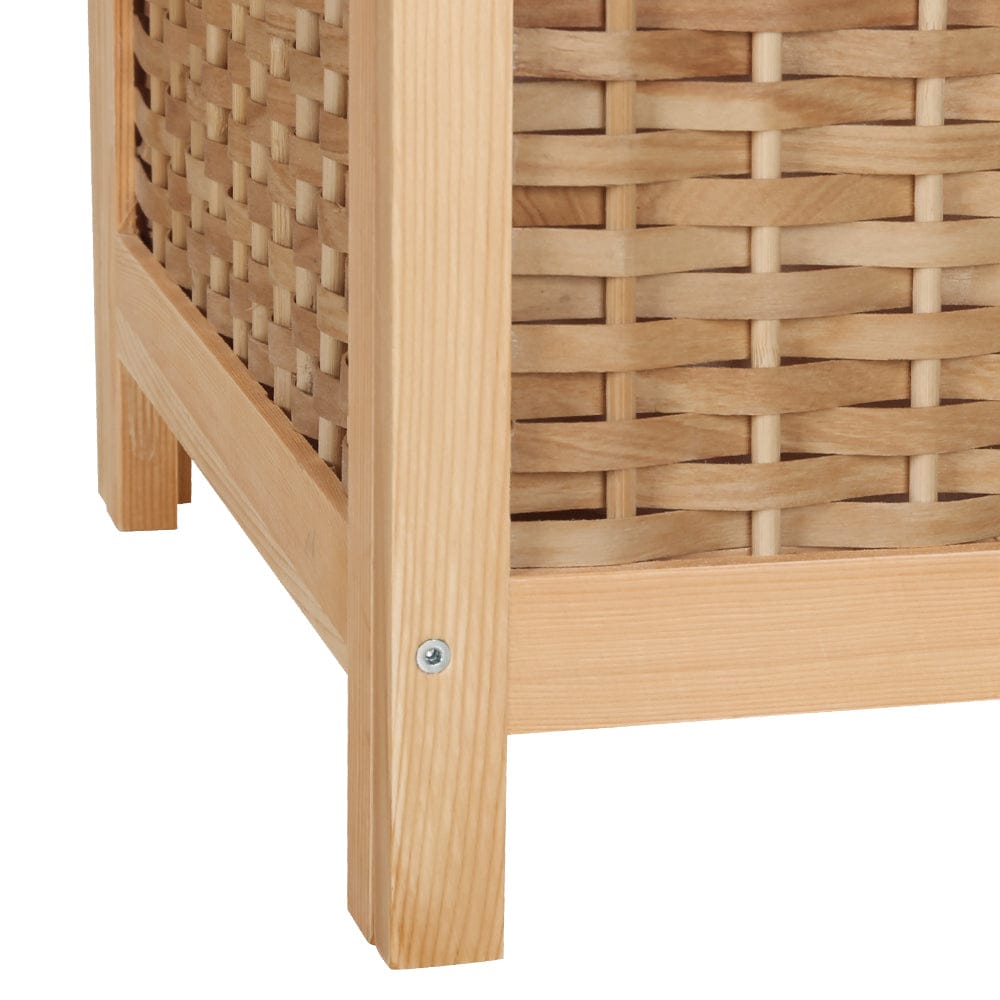Artiss Home & Garden > Storage > Clothing & Wardrobe Storage Artiss Laundry Hamper Bathroom Storage Cabinet Wooden Organiser Bag Clothes