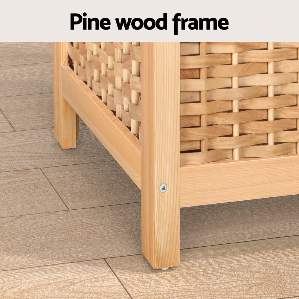 Artiss Home & Garden > Storage > Clothing & Wardrobe Storage Artiss Laundry Hamper Bathroom Storage Cabinet Wooden Organiser Bag Clothes