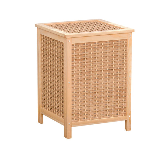 Artiss Home & Garden > Storage > Clothing & Wardrobe Storage Artiss Laundry Hamper Bathroom Storage Cabinet Wooden Organiser Bag Clothes