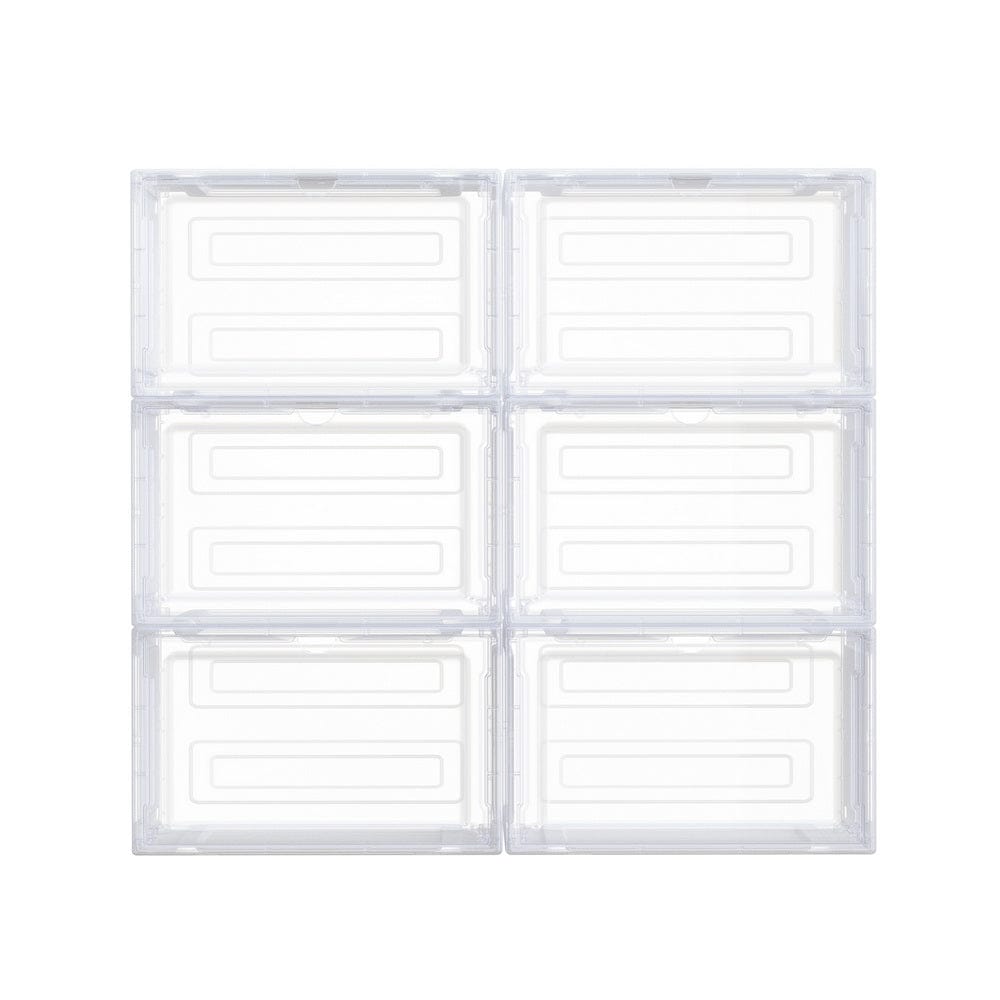 Artiss Home & Garden > Storage > Storage Boxes Artiss Shoe Box DIY Set of 6 Stackable Magnetic Door