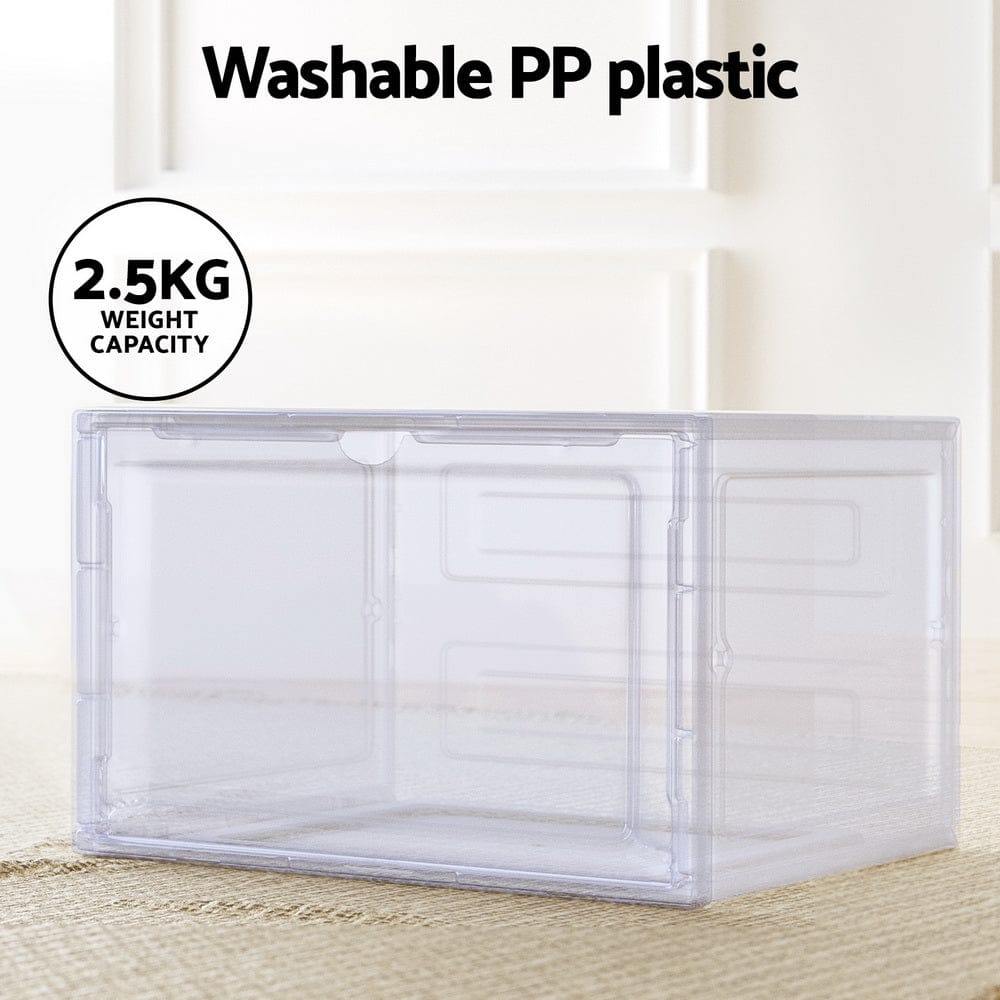 Artiss Home & Garden > Storage > Storage Boxes Artiss Shoe Box DIY Set of 6 Stackable Magnetic Door