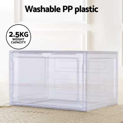 Artiss Home & Garden > Storage > Storage Boxes Artiss Shoe Box DIY Set of 6 Stackable Magnetic Door
