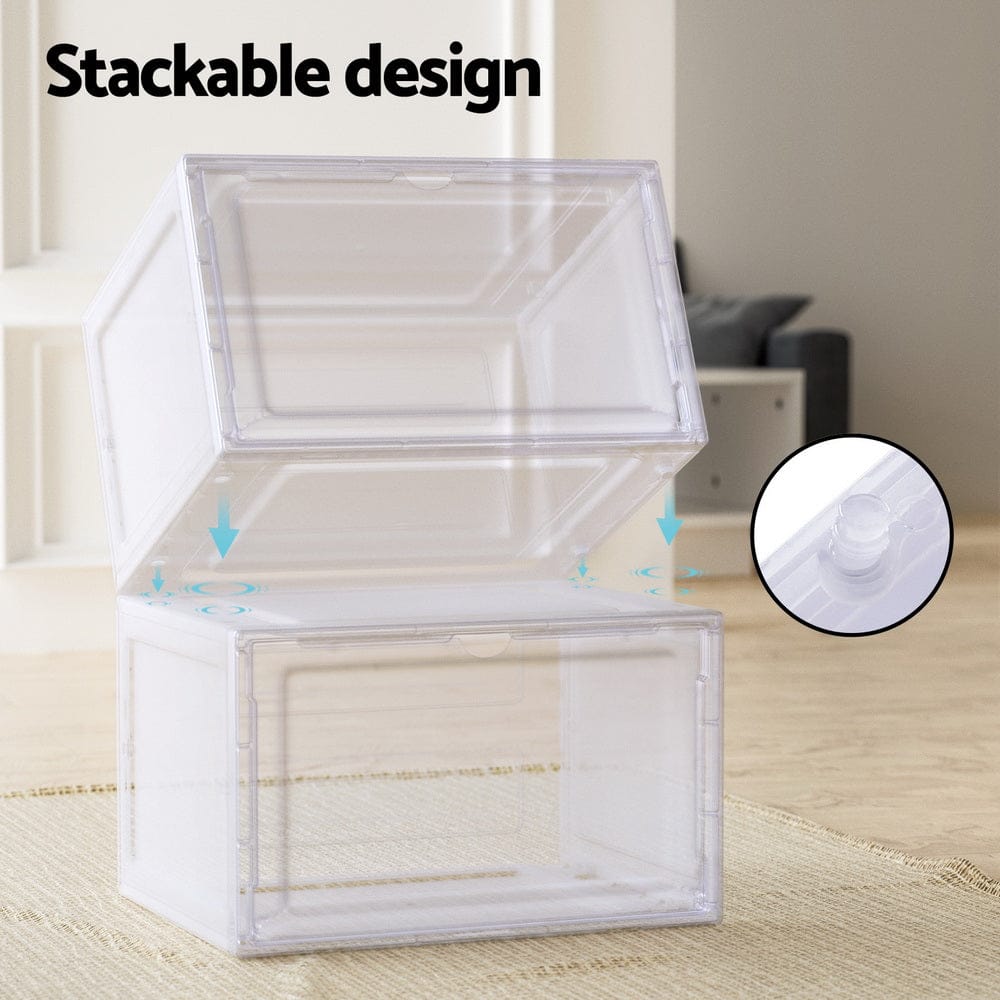 Artiss Home & Garden > Storage > Storage Boxes Artiss Shoe Box DIY Set of 6 Stackable Magnetic Door