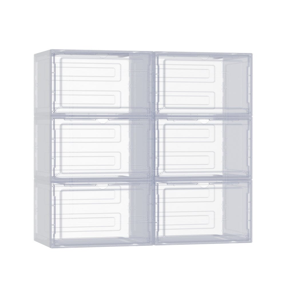 Artiss Home & Garden > Storage > Storage Boxes Artiss Shoe Box DIY Set of 6 Stackable Magnetic Door