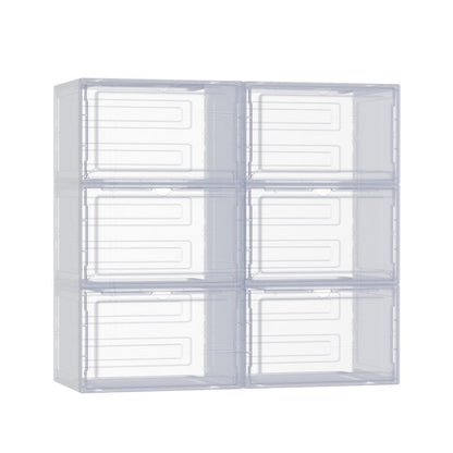 Artiss Home & Garden > Storage > Storage Boxes Artiss Shoe Box DIY Set of 6 Stackable Magnetic Door