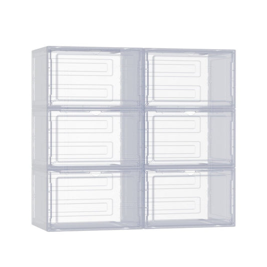 Artiss Home & Garden > Storage > Storage Boxes Artiss Shoe Box DIY Set of 6 Stackable Magnetic Door